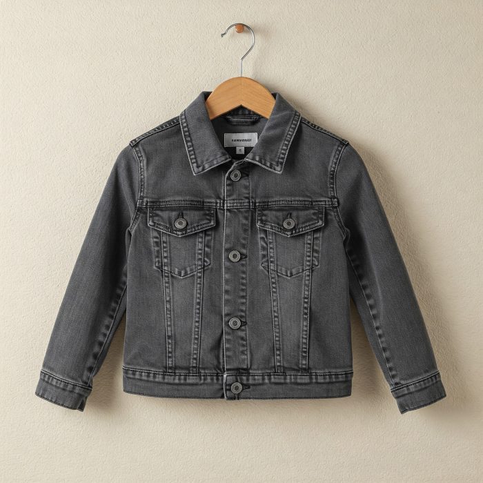 Kids' Washed Grey Denim Jacket